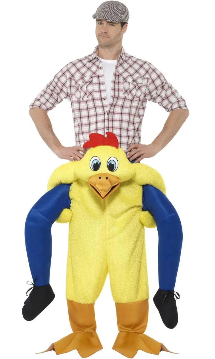 Piggyback Yellow Chicken Adults Fancy Dress Costume