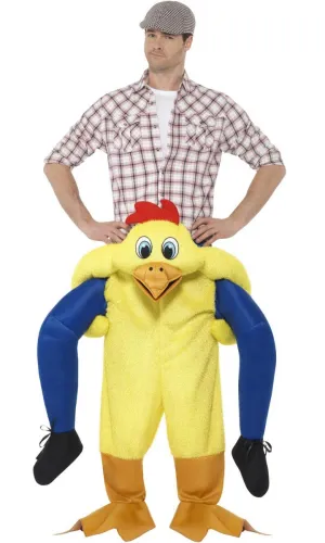 Piggyback Yellow Chicken Adults Fancy Dress Costume