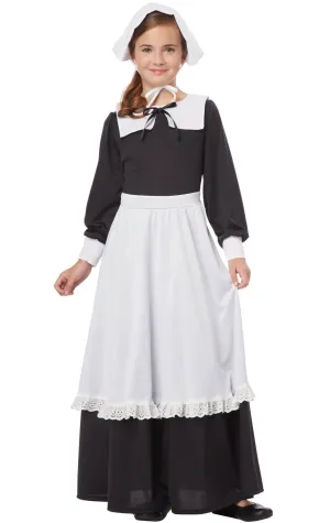 Pilgrim Girl Black and White Fancy Dress Costume
