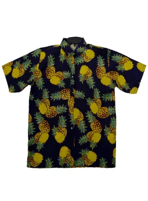 Pineapple Print Mens Hawaiian Costume Shirt