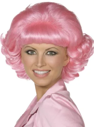 Pink Lady Frenchy Curly Pink Womens Costume Wig