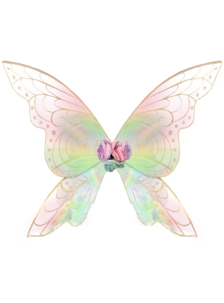 Pink Rainbow Iridescent Shimmery Fairy Costume Wings