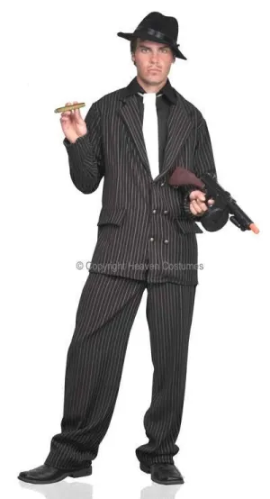 Pinstripe 1920s Mens Gangster Dress Up Costume