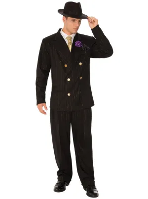 Pinstripe Gangster Mens 1920s Fancy Dress Costume