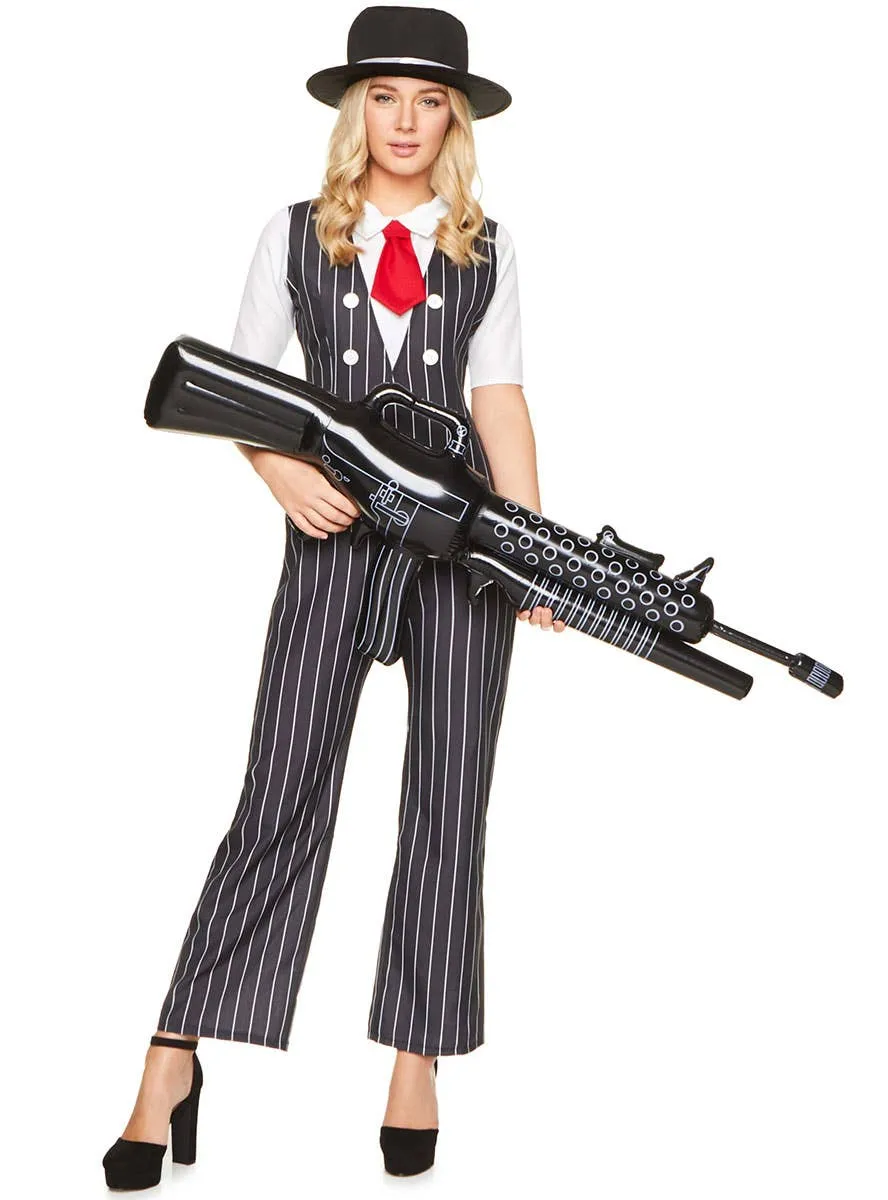 Pinstripe Gangster Womens 1920s Costume
