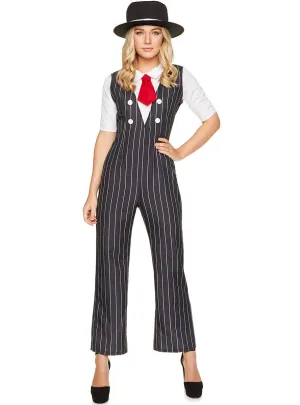 Pinstripe Gangster Womens 1920s Costume