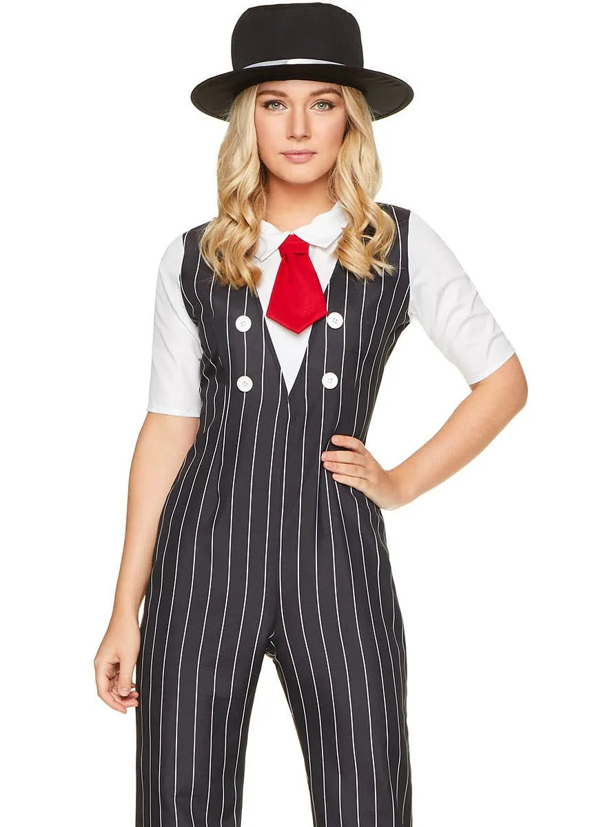 Pinstripe Gangster Womens 1920s Costume