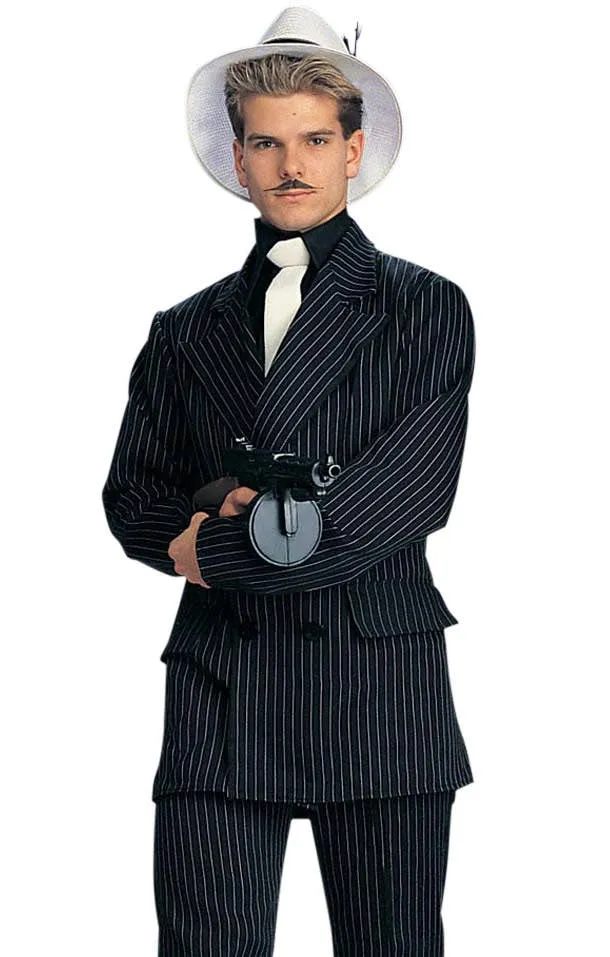 Pinstriped Mens 1920s Gangster Dress Up Costume