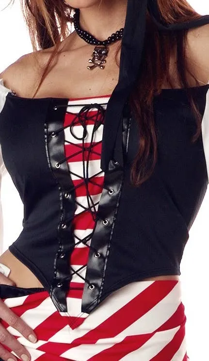 Pirate Beauty Ruby Womens Fancy Dress Costume