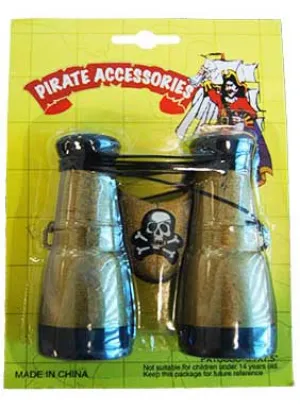 Pirate Black and Gold Binoculars Costume Accessory