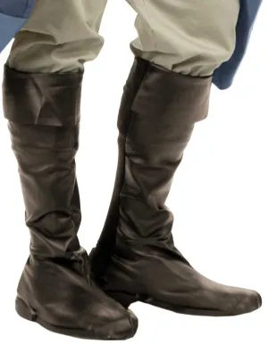 Pirate Black Vinyl Mens Boot Covers