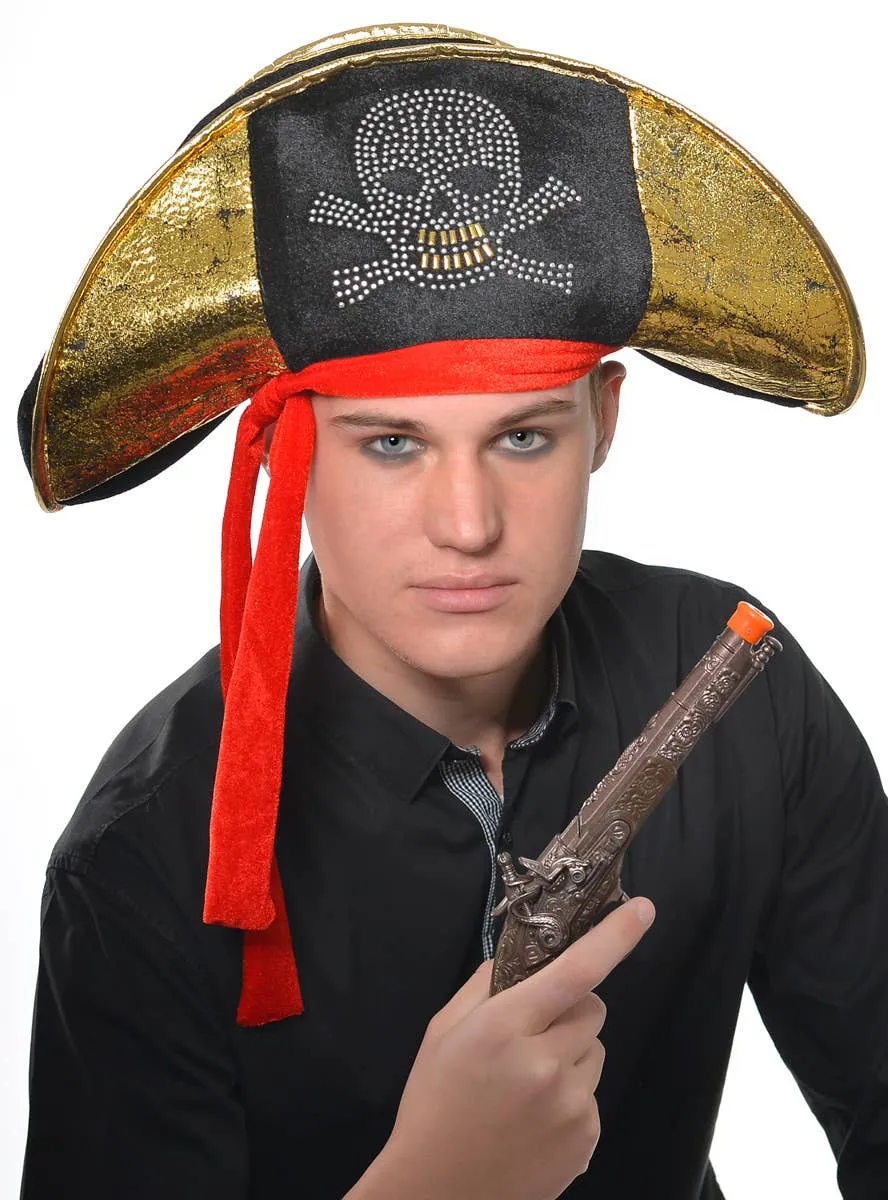 Pirate Captain Adults Black and Gold Costume Hat