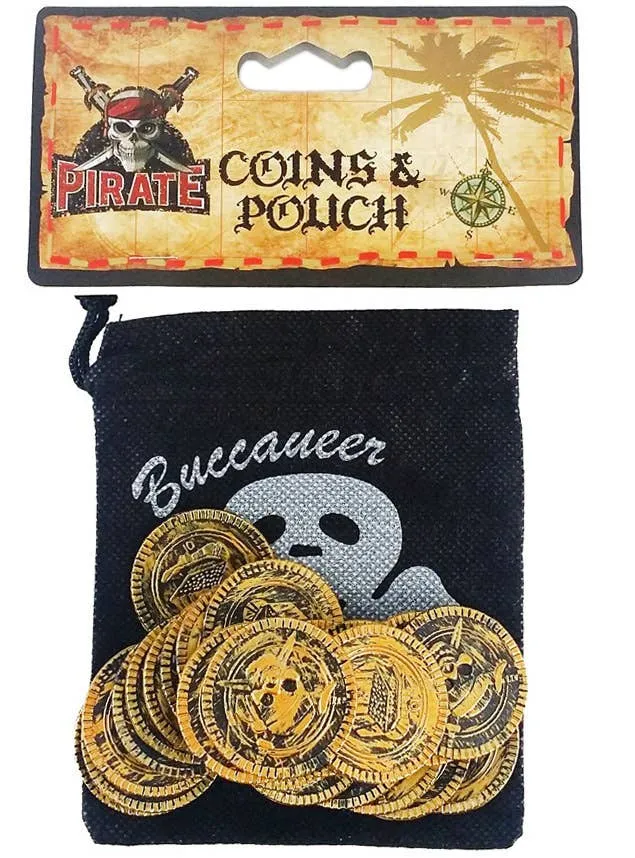 Pirate Coins and Treasure Pouch Costume Accessory