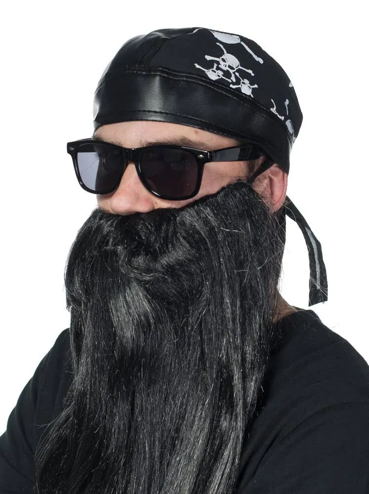 Pirate Costume Bandana with White Skulls Print