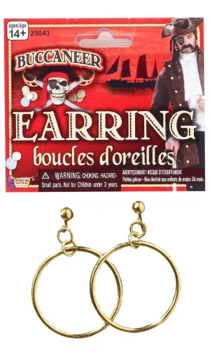 Pirate Gold Hooped Unisex Earrings