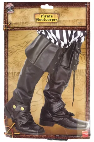 Pirate Mens Black Vinyl Boot Covers