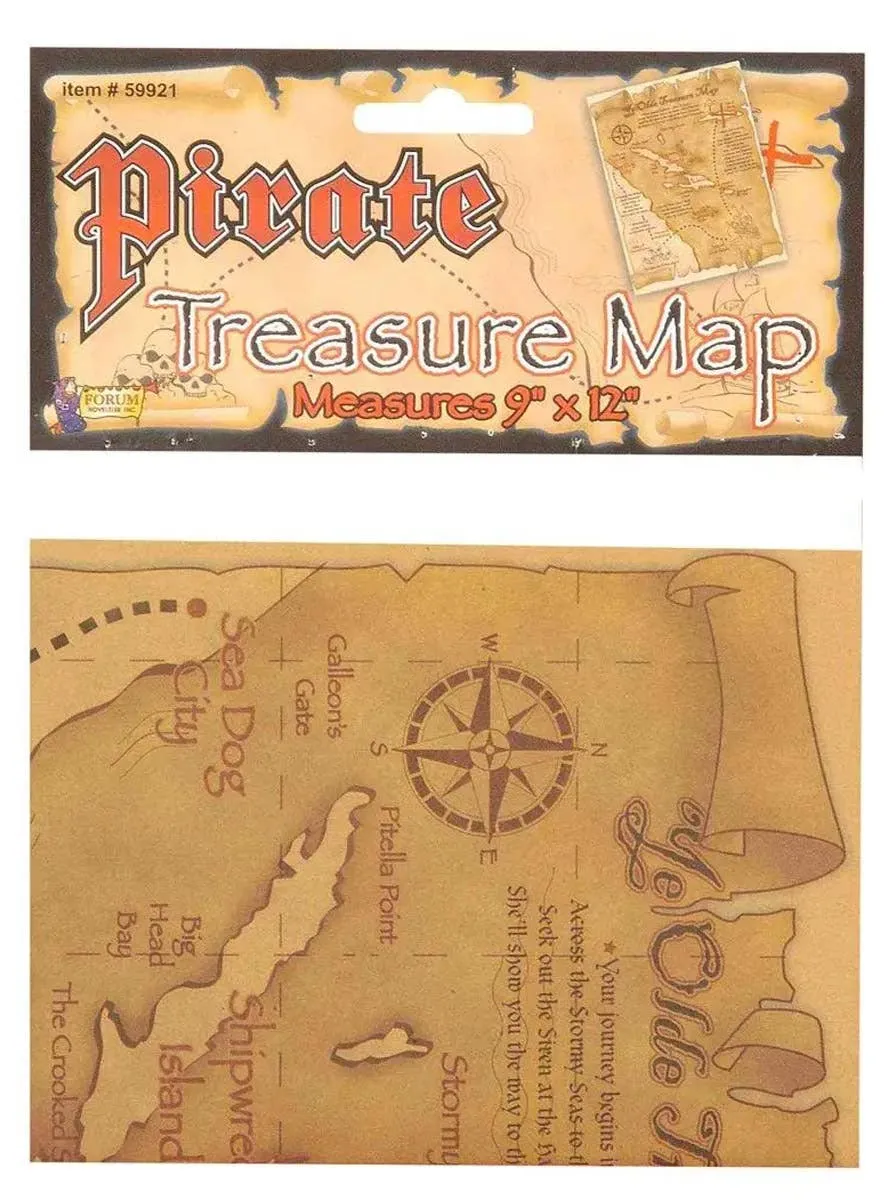 Pirate Treasure Map Ancient Brown Paper Costume Accessory