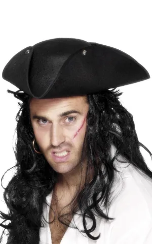 Pirate Tricorn Adults Black Costume Hat