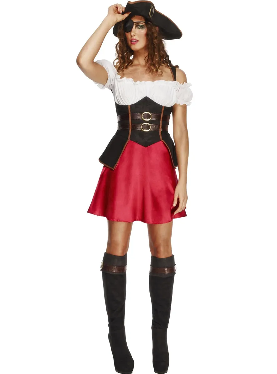 Pirate Wench Black And Red Sexy Womens Costume