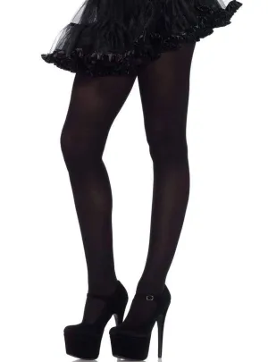 Plain Black Full Length Opaque Womens Pantyhose