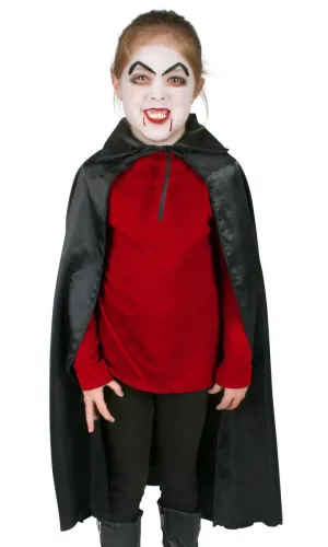 Plain Black Satin Childrens Cape