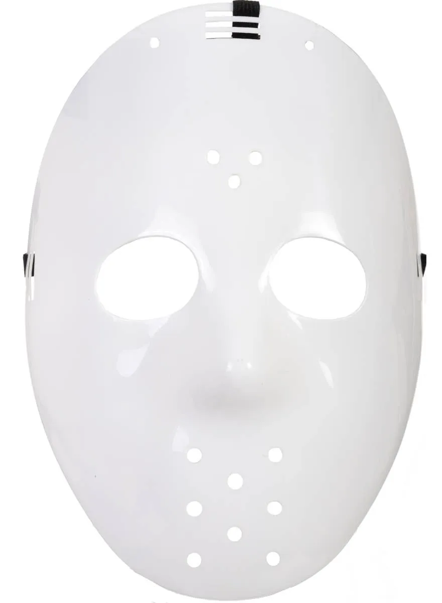 Plain White Jason Voorhees Style Hockey Mask