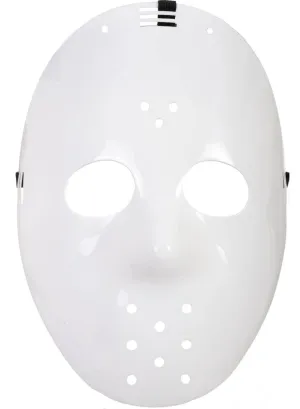 Plain White Jason Voorhees Style Hockey Mask