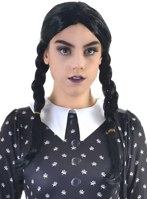 Plaited Teen Girls Wednesday Addams Halloween Costume Wig