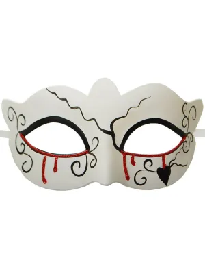 Plaster Look White Half Face Doll Masquerade Mask