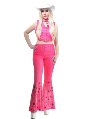 Plastic Fantastic Womens Pink Cowgirl Barbie Costume