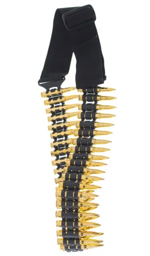 Plastic Gold Bullet Belt Army Soldier Costume Accessory