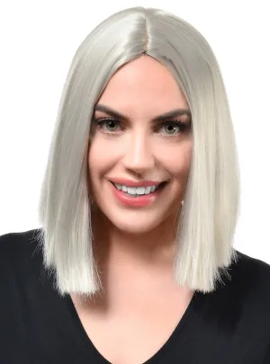 Platinum Blonde Womens Deluxe Heat Resistant Bob Costume Wig