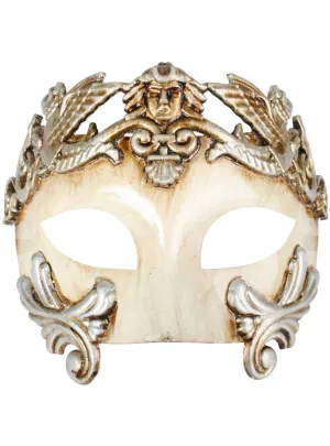 Platinum Ivory Roman Style Mens Masquerade Mask