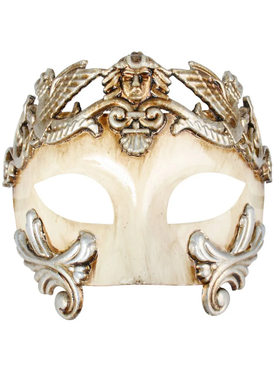 Platinum Ivory Roman Style Mens Masquerade Mask