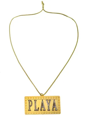 Playa Jumbo Pimp Gold Pendant Costume Necklace
