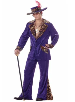 Playa Pimp Mens Purple Velvet Mac Daddy Costume