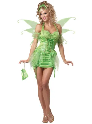 Playful Womens Sexy Green Tinkerbell Fairy Costume