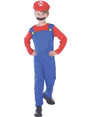 Plumber Boy Mario Kids Book Week Costume