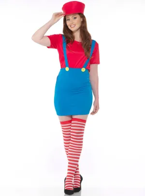 Plumber Girl M Womens Costume