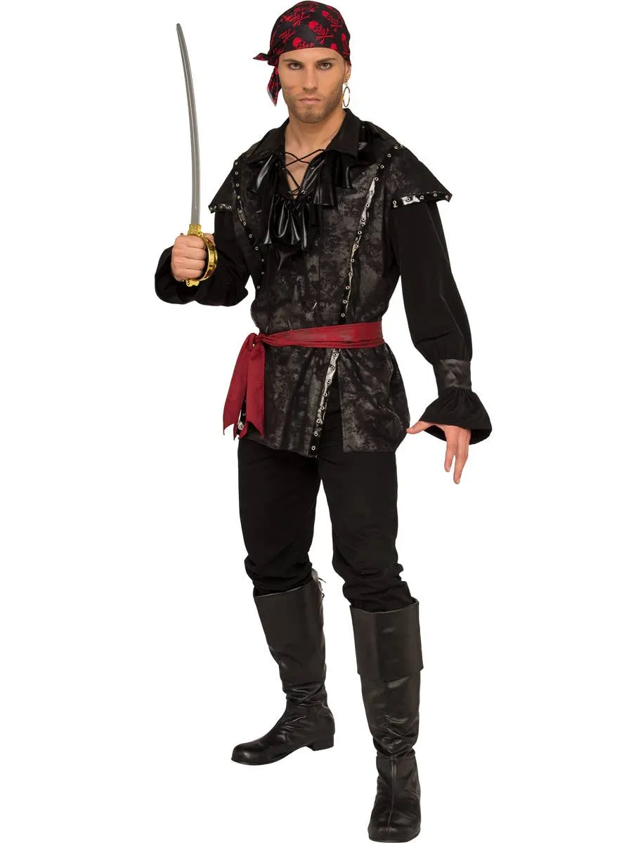 Plundering Black Pirate Mens Dress Up Costume
