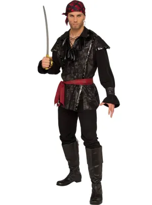 Plundering Black Pirate Mens Dress Up Costume