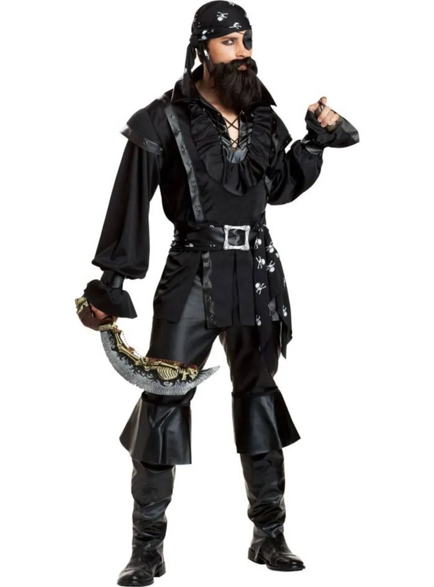 Plundering Pirate Mens Swashbuckler Fancy Dress Costume