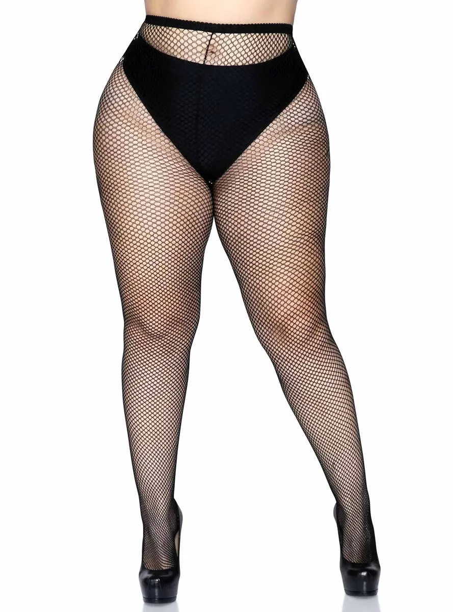 Plus Size Black Fishnet Pantyhose