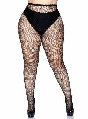Plus Size Black Fishnet Pantyhose