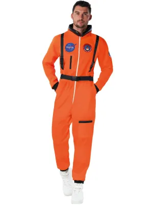 Plus Size Mens Orange NASA Space Astronaut Costume