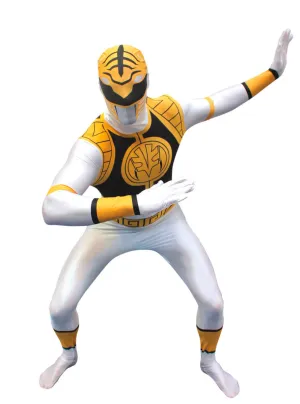 Plus Size White Power Ranger Mens Morphsuit Costume