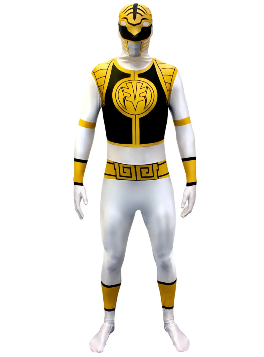 Plus Size White Power Ranger Mens Morphsuit Costume