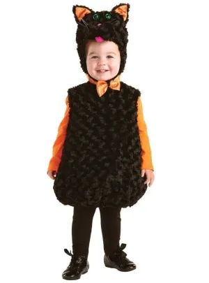 Plush Belly Black Cat Kids Halloween Costume