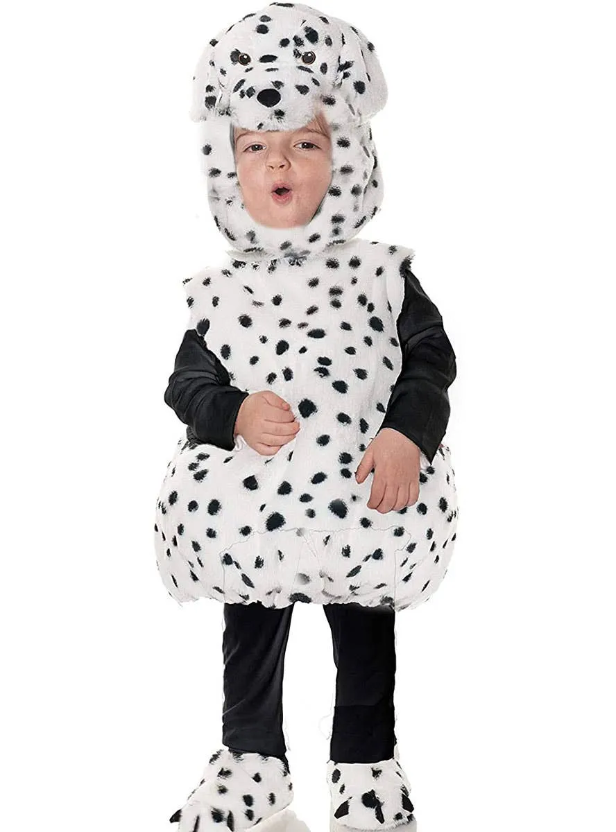 Plush Black and White Infant Dalmatian Belly Baby Costume