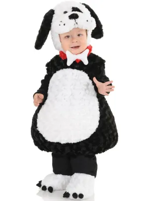 Plush Black and White Kids Puppy Dog Belly Baby Costume